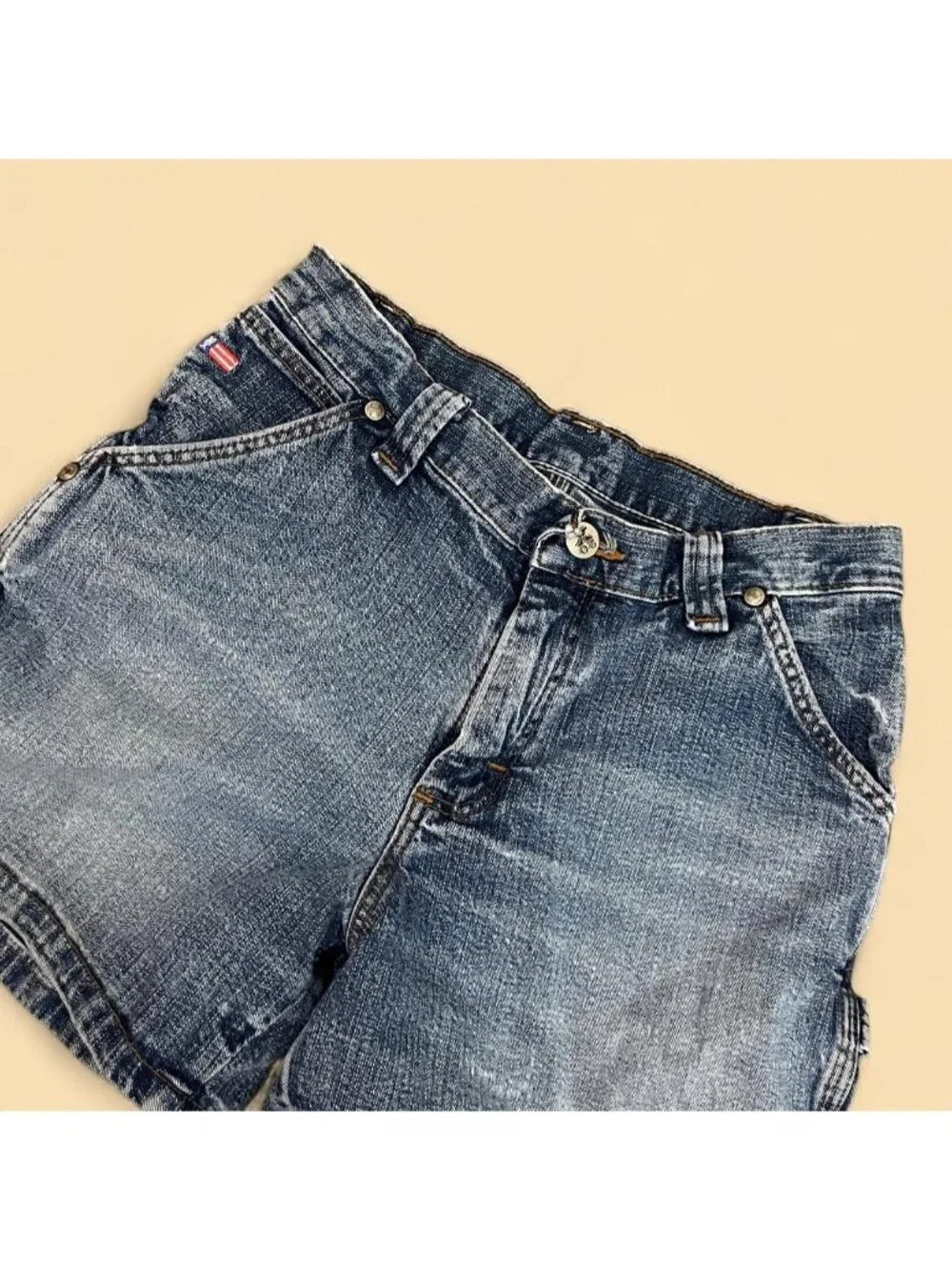 y2k distressed denim preppy summer jean cargo shorts